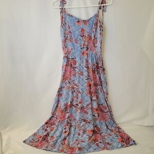Knox Rose Spaghetti Sundress Blue/Red Floral Dress